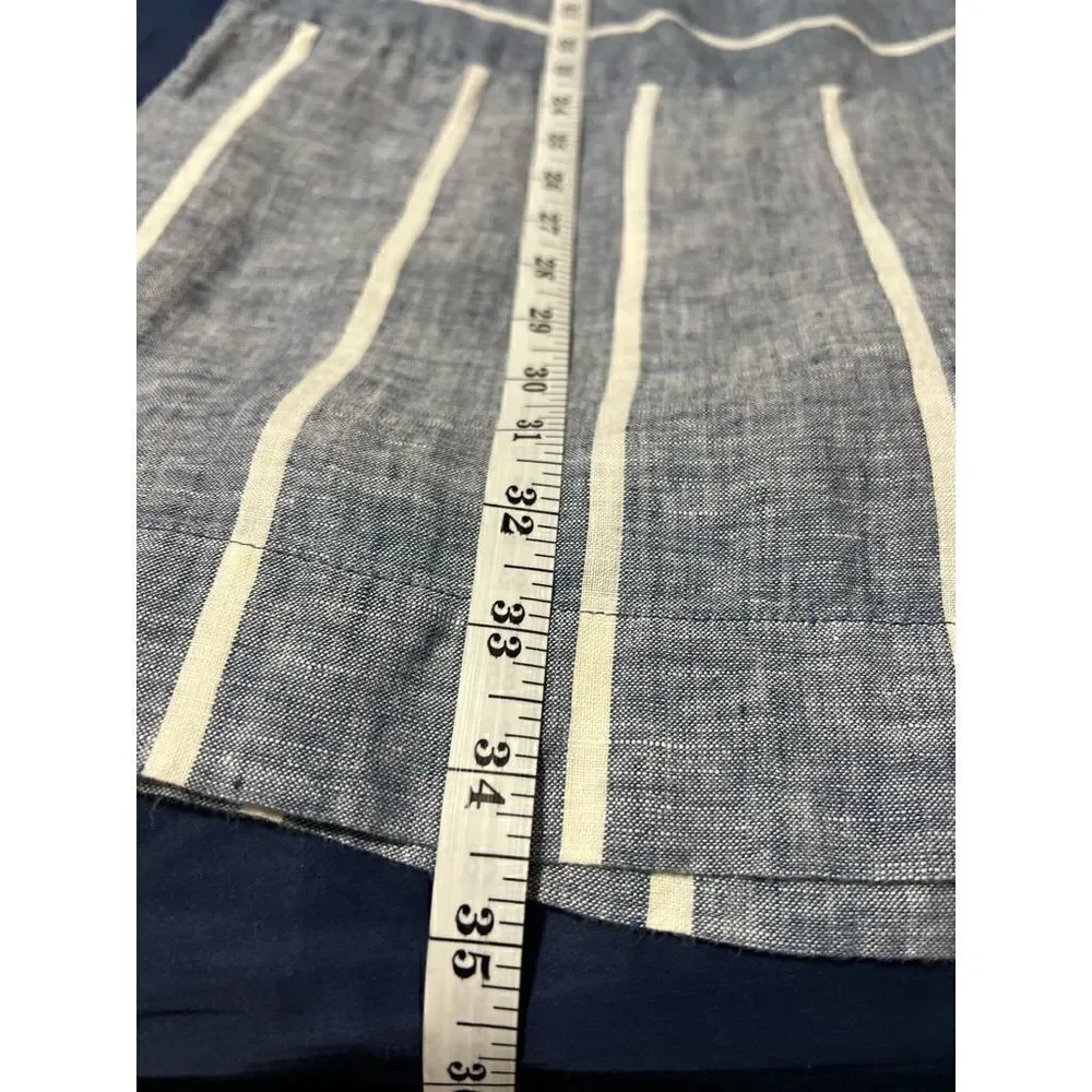 Lou & Grey Blue and White Linen Mini Dress Size XS - Picture 7 of 9
